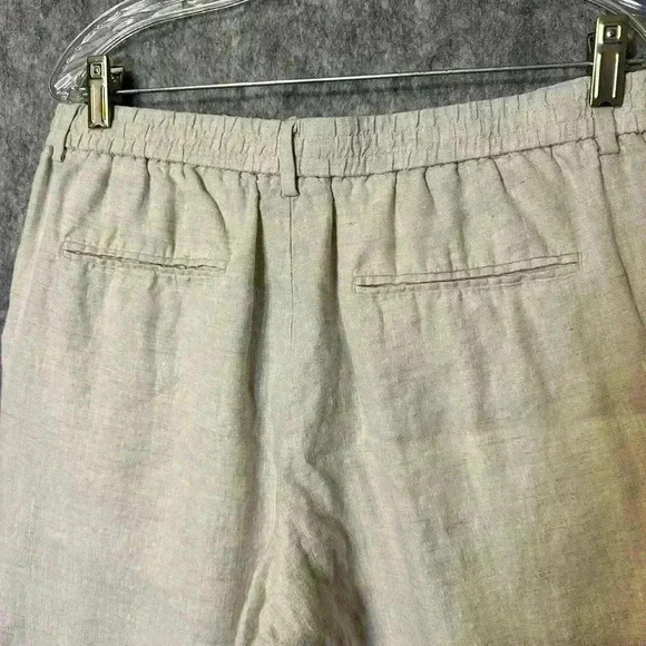 Zara Cream Linen Pants - Large - Picture 3 of 6